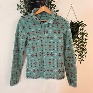 Woods ladies Green Patterned Fleece Pullover